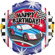 Sports Racing Car Happy Birthday Balloon